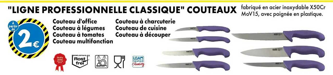"LIGNE PROFESSIONNELLE CLASSIQUE" COUTEAUX