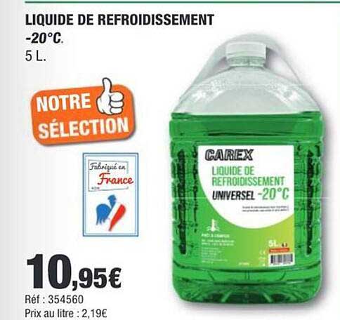LIQUIDE DE REFROIDISSEMENT -20°C. 5 L. NOTRE SÉLECTION