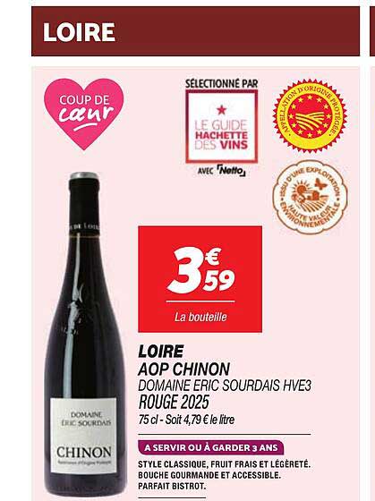 LOIRE AOP CHINON DOMAINE ERIC SOURDAIS HVE3 ROUGE 2025