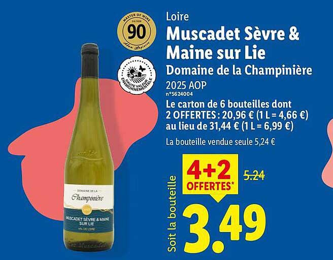 Loire Muscadet Sèvre & Maine sur Lie Domaine de la Champinière 2025 AOP