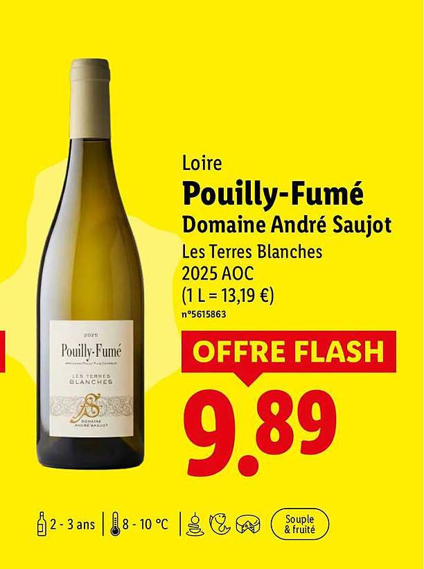 Loire Pouilly-Fumé Domaine André Saujot Les Terres Blanches 2025 AOC OFFRE FLASH