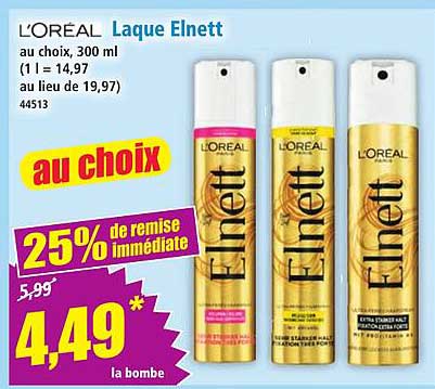 L'ORÉAL Laque Elnett au choix, 300 ml