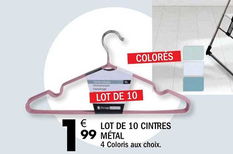 LOT DE 10 CINTRES MÉTAL