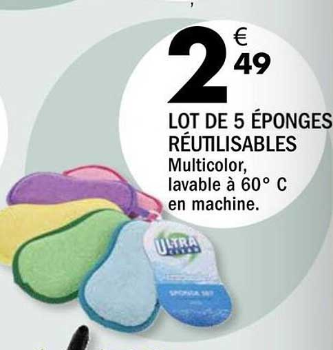 LOT DE 5 ÉPONGES RÉUTILISABLES