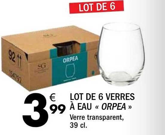 LOT DE 6 VERRES À EAU « ORPEA »
