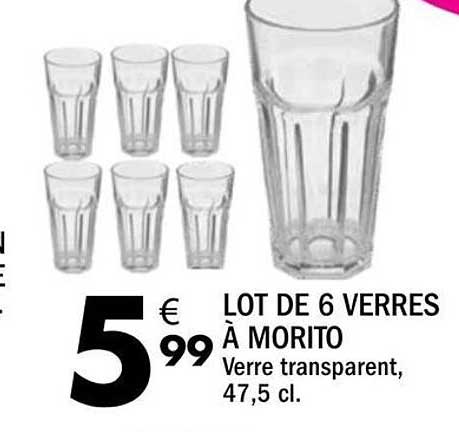 LOT DE 6 VERRES À MORITO