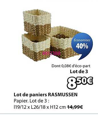Lot de paniers RASMUSSEN