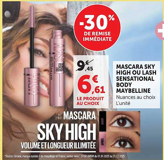 MASCARA SKY HIGH OU LASH SENSATIONAL BODY MAYBELLINE