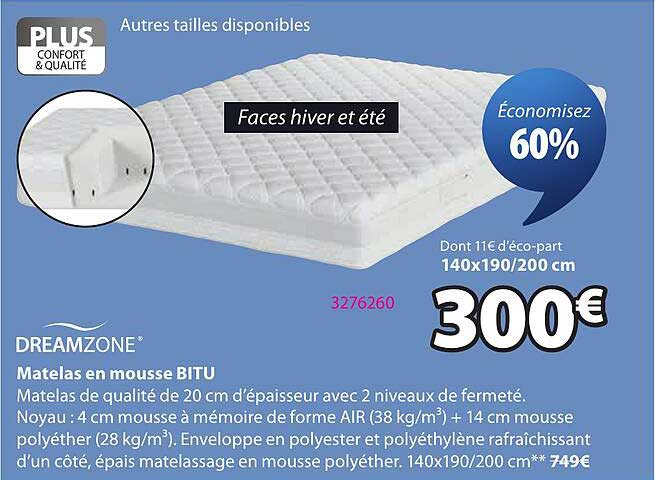 Matelas en mousse BITU