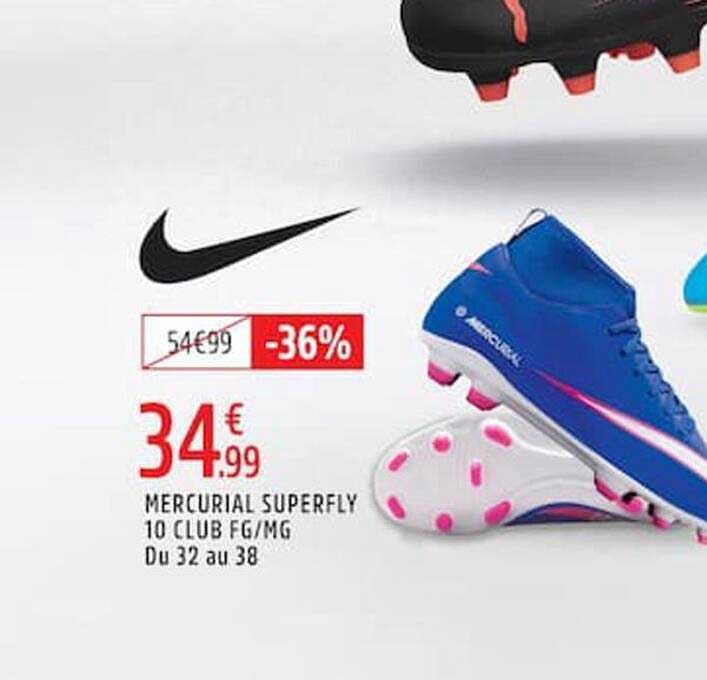 MERCURIAL SUPERFLY 10 CLUB FG/MG Du 32 au 38