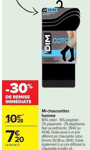 Mi-chaussettes homme