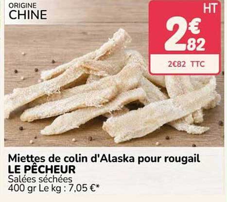 Miettes de colin d'Alaska pour rougail LE PÊCHEUR
