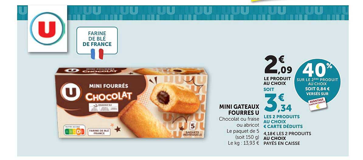 MINI GATEAUX FOURRES U