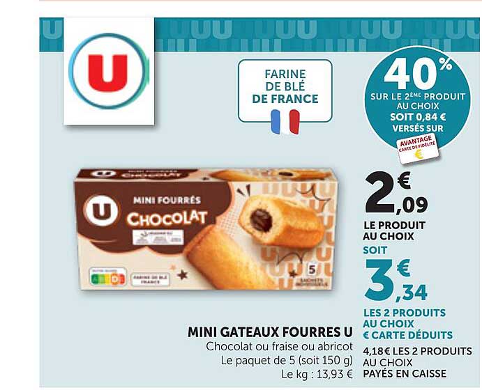 MINI GATEAUX FOURRES U