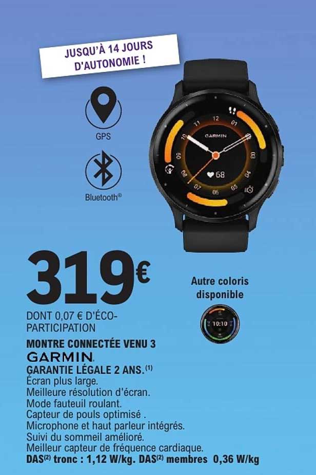MONTRE CONNECTÉE VENU 3 GARMIN