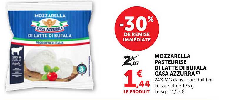 MOZZARELLA PASTEURISE DI LATTE DI BUFALA CASA AZZURRA (7)