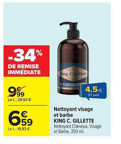 Nettoyant visage et barbe KING C. GILLETTE