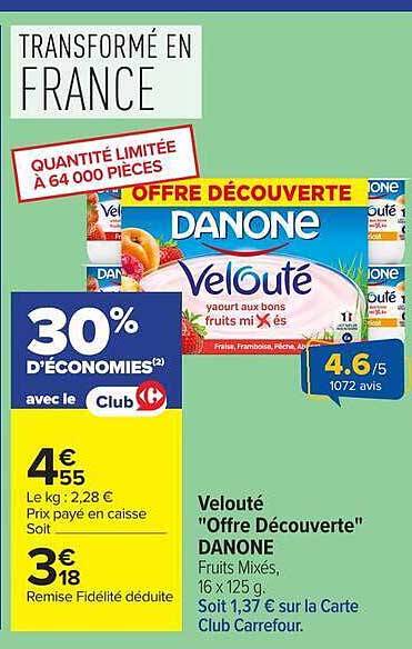 OFFERTE DÉCOUVERTE DANONE Velouté