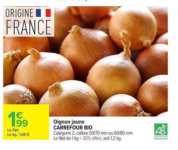 Oignon jaune CARREFOUR BIO