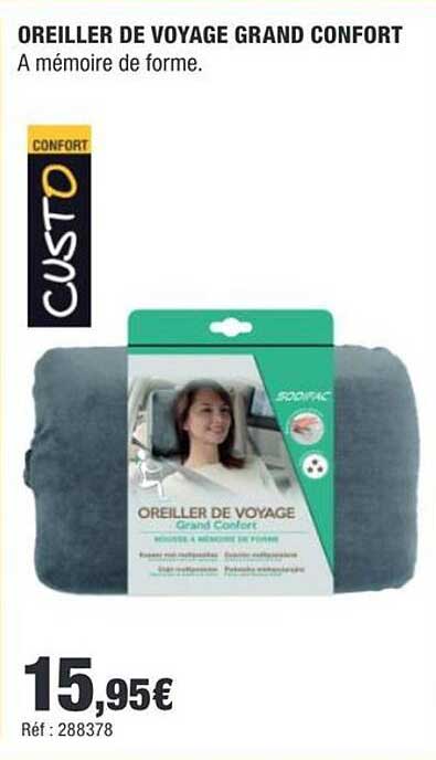 OREILLER DE VOYAGE GRAND CONFORT