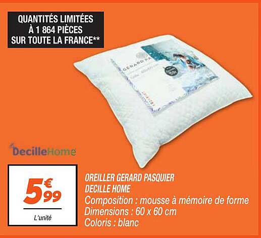 OREILLER GERARD PASQUIER DECILLE HOME