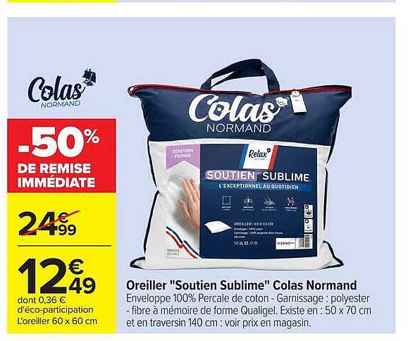 Oreiller "Soutien Sublime" Colas Normand