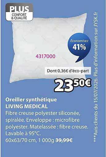 Oreiller synthétique LIVING MEDICAL