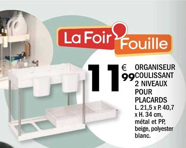 ORGANISEUR COULISSANT 2 NIVEAUX POUR PLACARDS