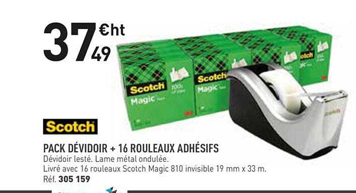 PACK DÉVIDOIR + 16 ROULEAUX ADHÉSIFS