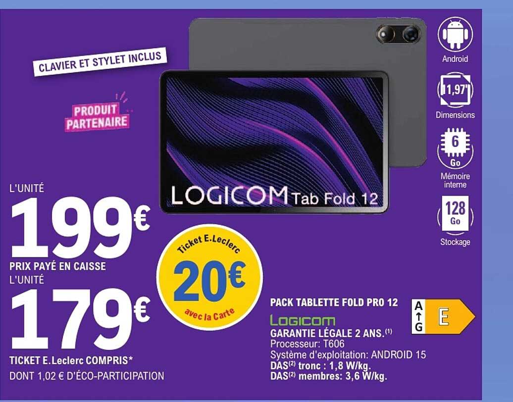 PACK TABLETTE FOLD PRO 12 LOGICOM