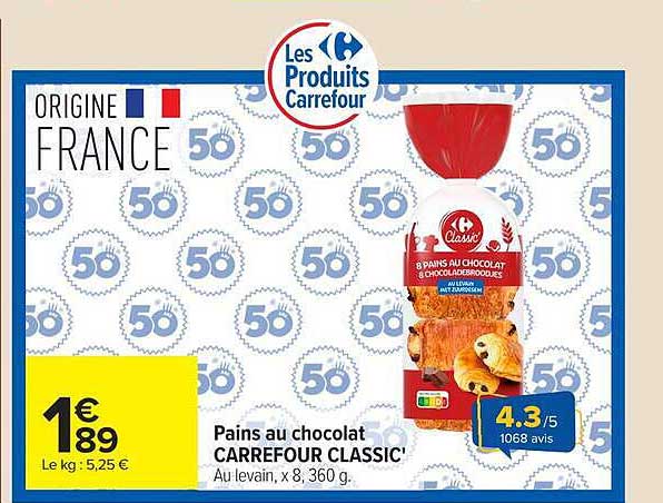 Pains au chocolat CARREFOUR CLASSIC'
