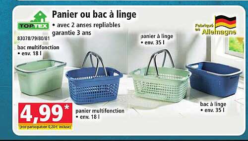 Panier ou bac à linge