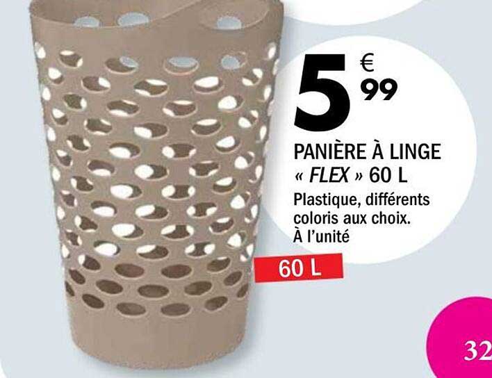 PANIÈRE À LINGE « FLEX » 60 L