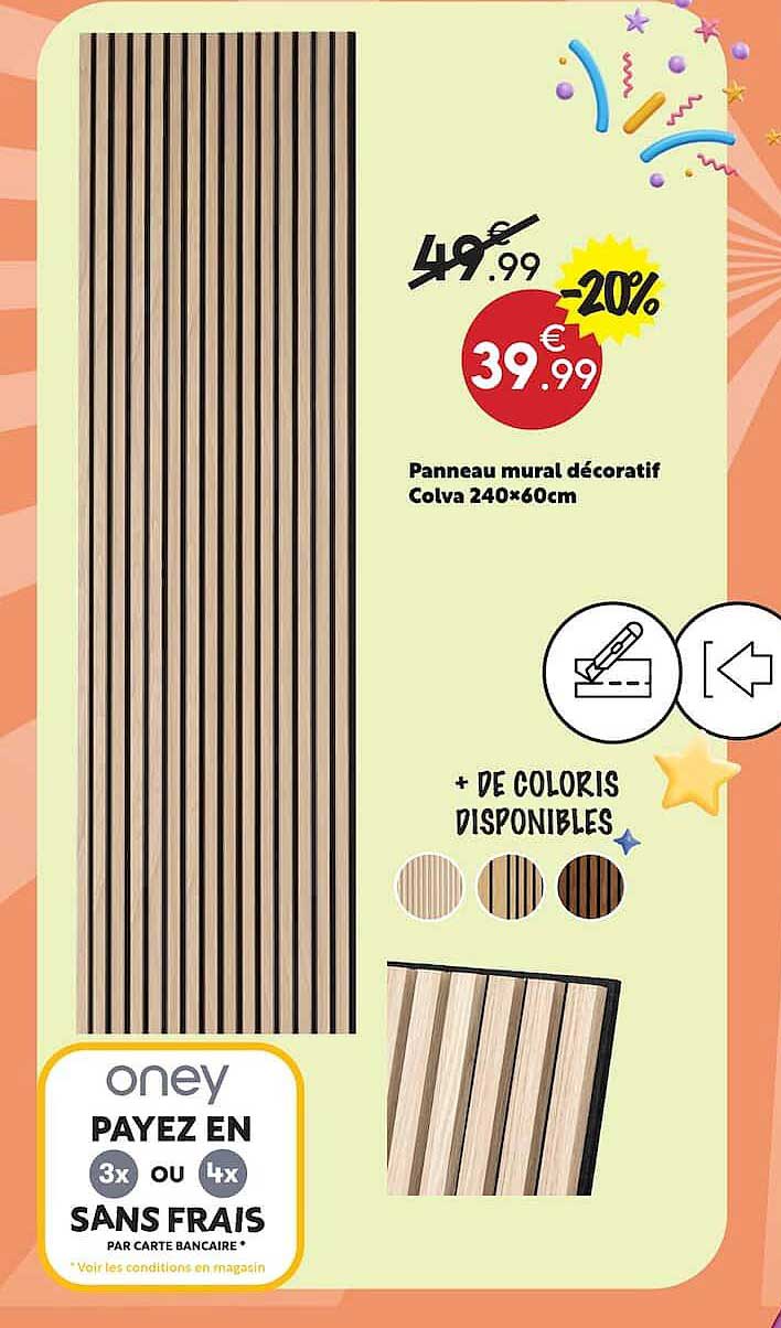 Panneau mural décoratif Colva 240×60cm