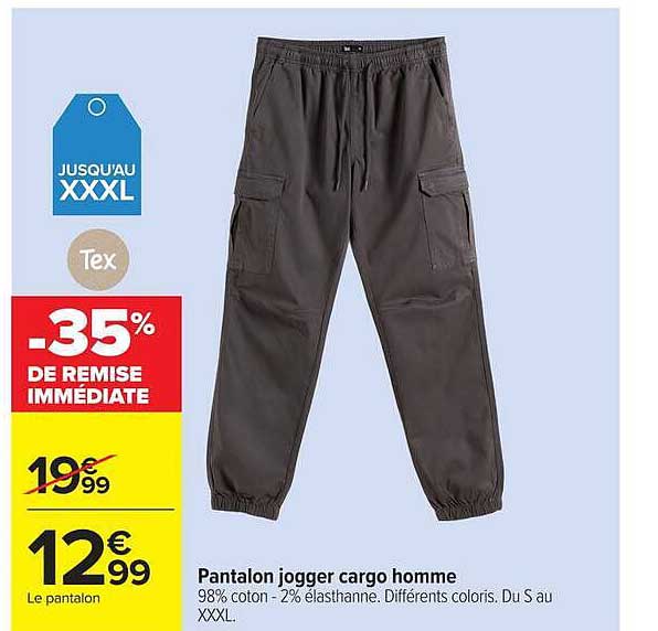 Pantalon jogger cargo homme