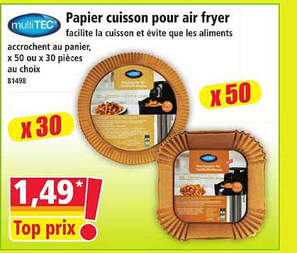 Papier cuisson pour air fryer