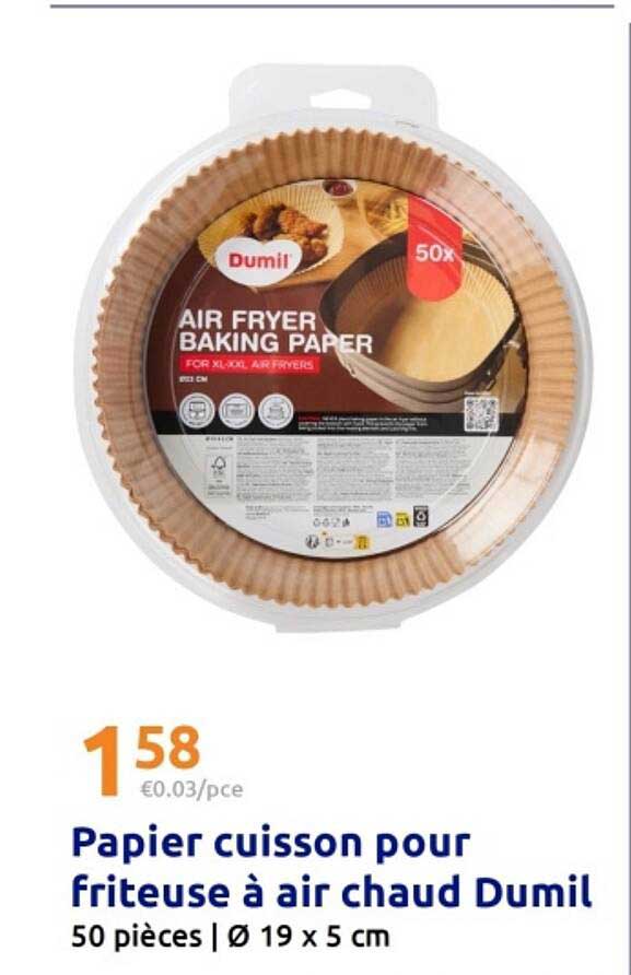 Papier cuisson pour friteuse à air chaud Dumil