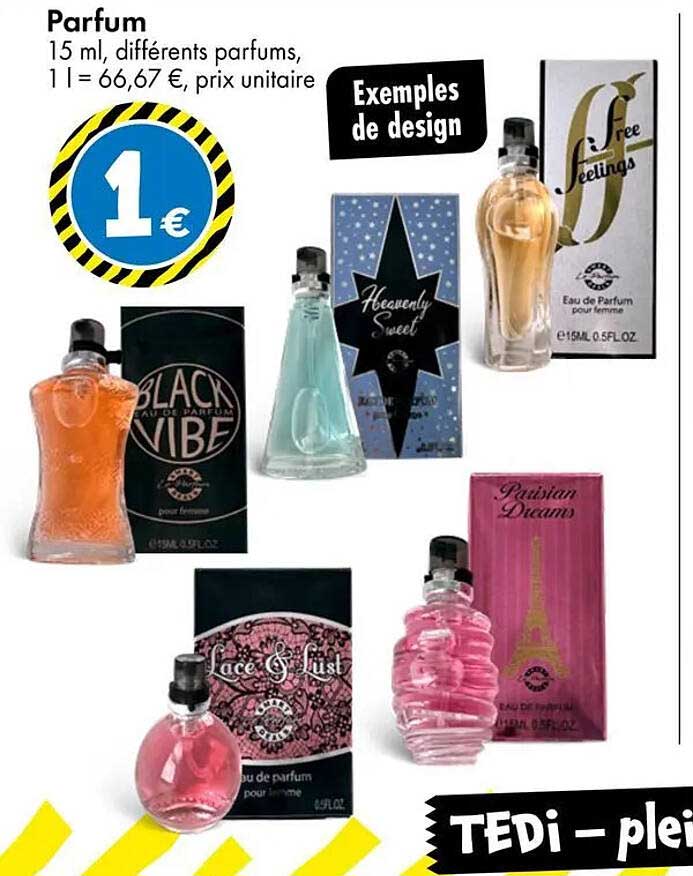 Parfum 15 ml, différents parfums, 1 l = 66,67 €, prix unitaire
