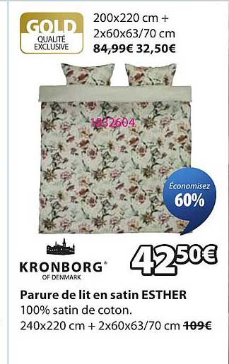 Parure de lit en satin ESTHER