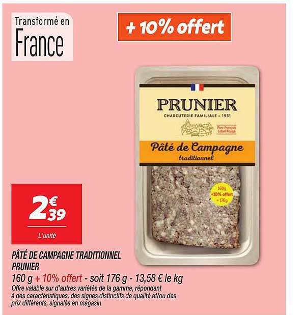 PÂTÉ DE CAMPAGNE TRADITIONNEL PRUNIER