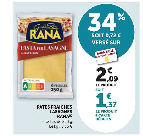 PATES FRAICHES LASAGNES RANA