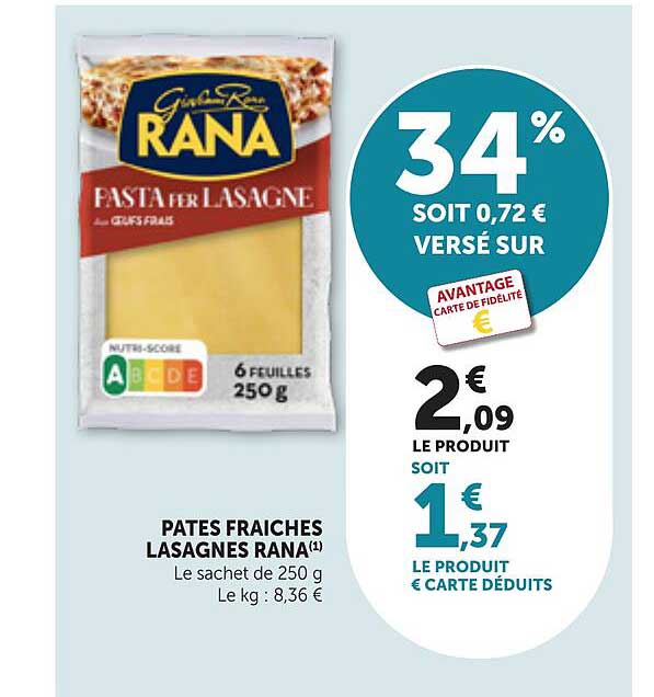 PÂTES FRAÎCHES LASAGNES RANA