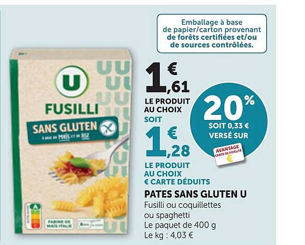 PÂTES SANS GLUTEN U