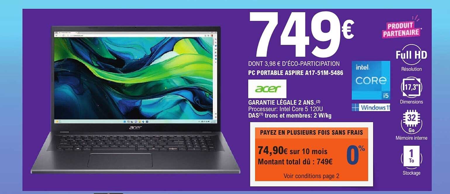 PC PORTABLE ASPIRE A17-51M-5486