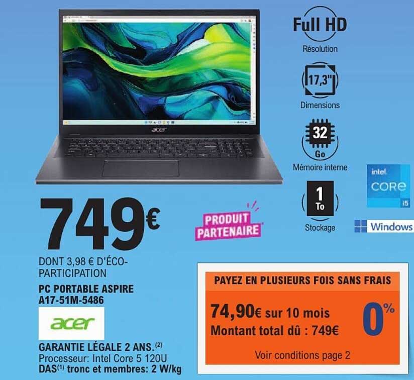 PC PORTABLE ASPIRE A17-51M-5486
