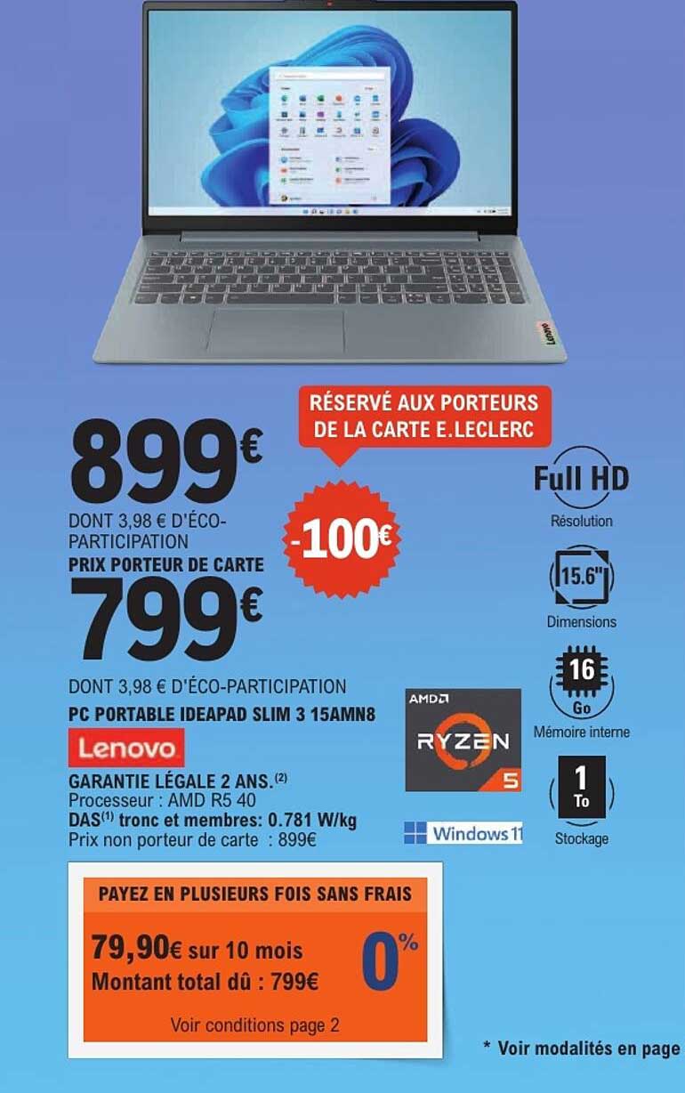 PC PORTABLE IDEAPAD SLIM 3 15AMN8