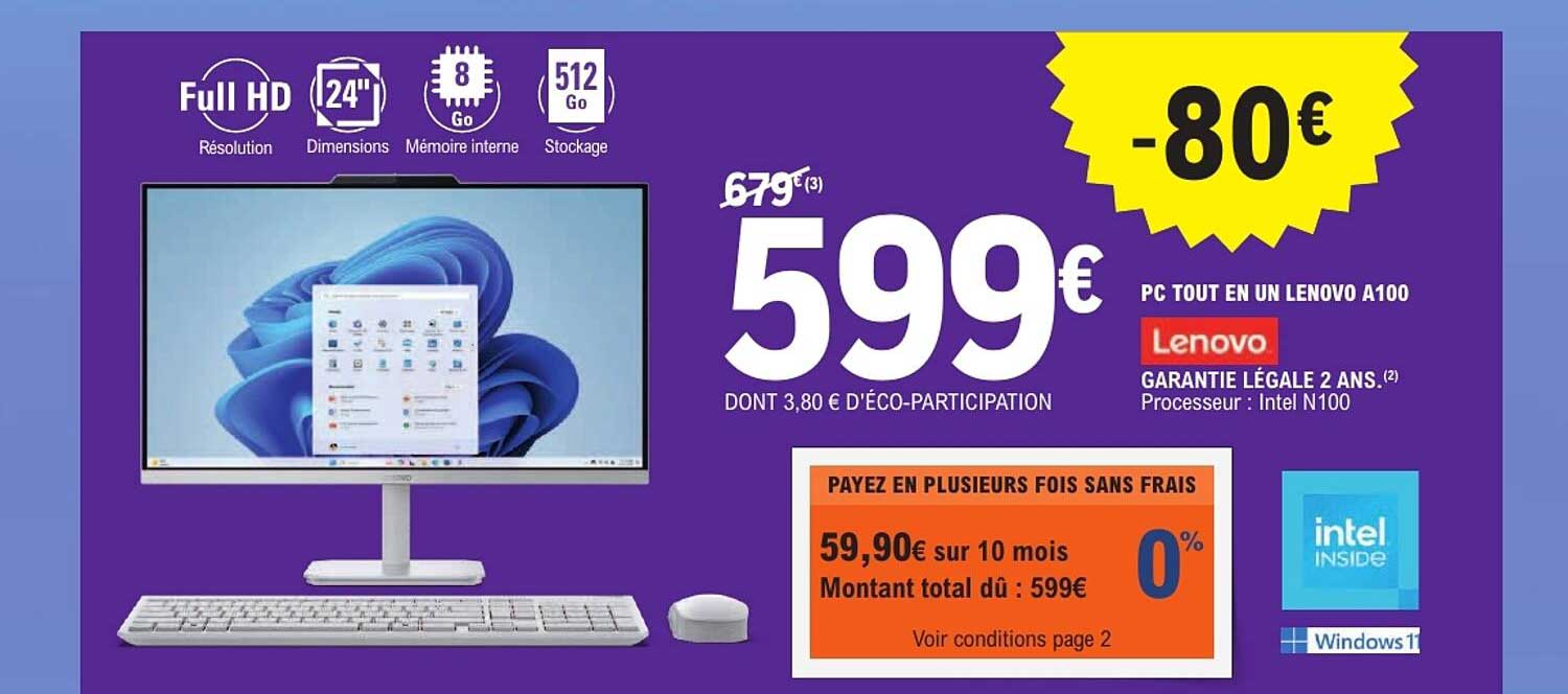 PC TOUT EN UN LENOVO A100