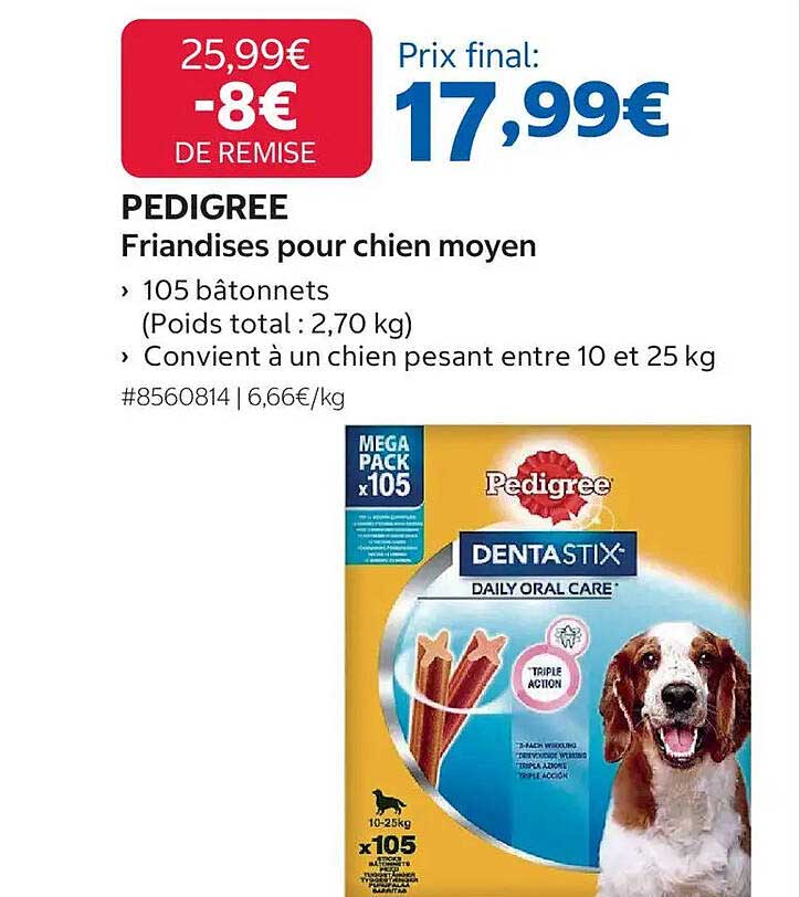 PEDIGREE Friandises pour chien moyen