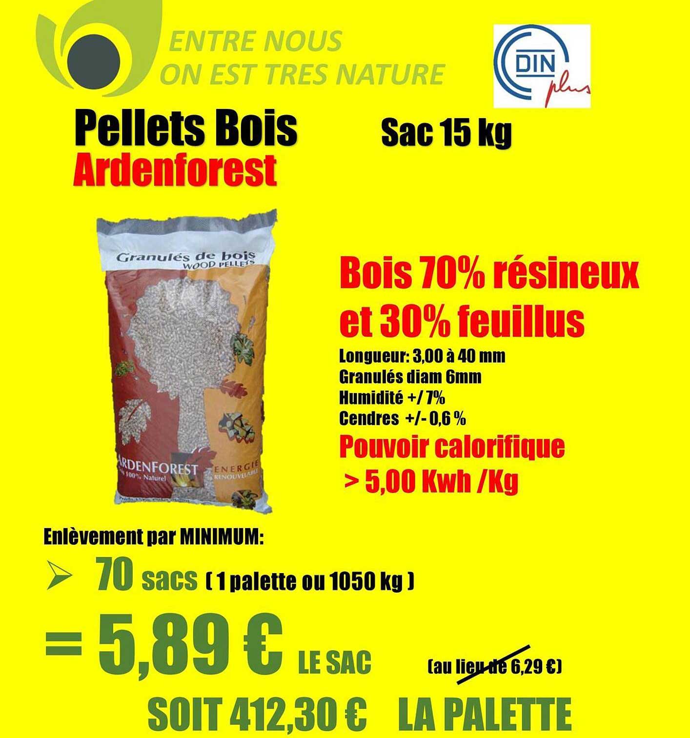 Pellets Bois Ardenforest Sac 15 kg