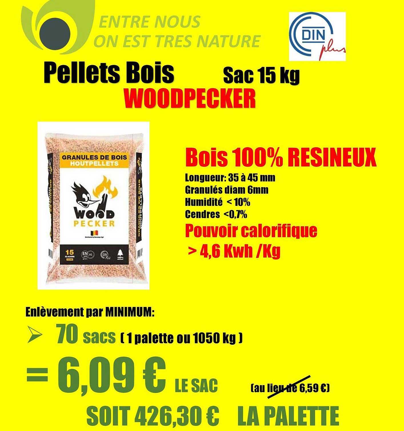 Pellets Bois Sac 15 kg WOODPECKER